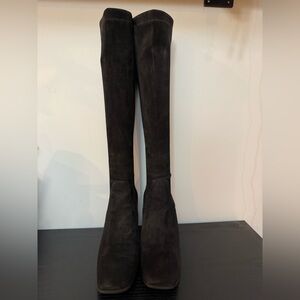 Cole Haan Women's Tall Elegant Black Suede Heeled Boots Monica 10.5